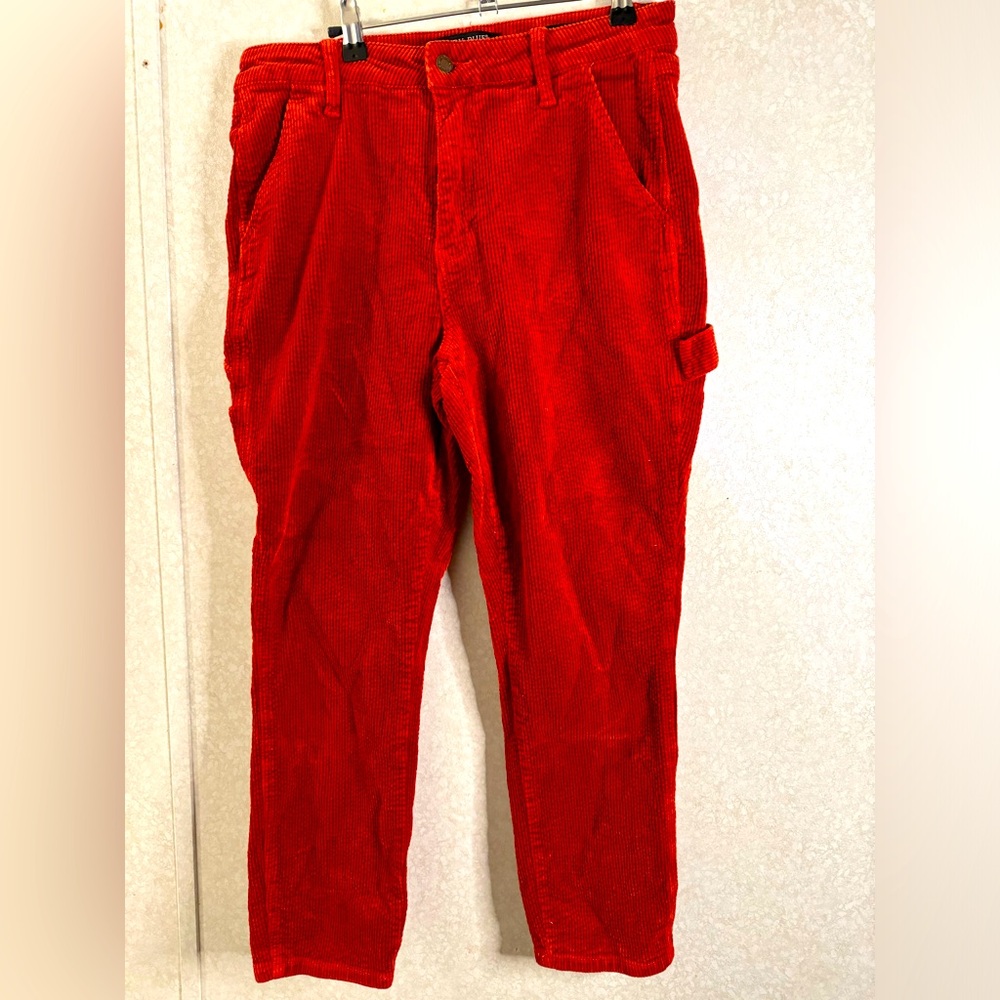 Judy Blue Red Corduroy Cargo Pants Woman Slim Fit Pants Sz 28 Y2K 90s